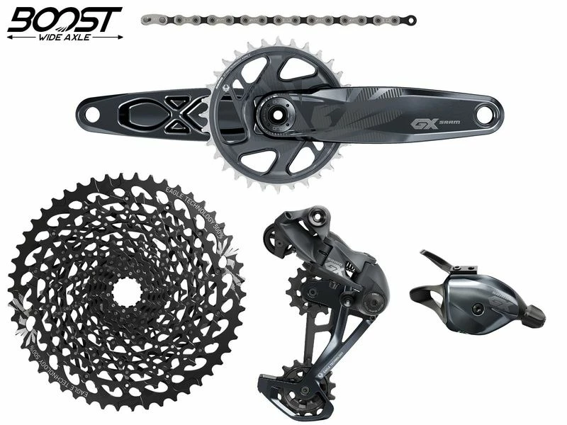 Sram Groupe GX Eagle Gris Lunar 1x12v Avec Pédalier DUB Boost 32T 1 Sram Groupe GX Eagle Gris Lunar 1x12v Avec Pédalier DUB Boost 32T