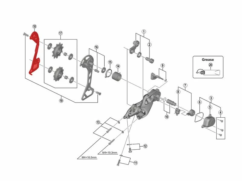 Shimano Chape Interne Pour Dérailleur SLX M7000 - Chape Moyenne 1 Shimano Chape Interne Pour Dérailleur SLX M7000 - Chape Moyenne